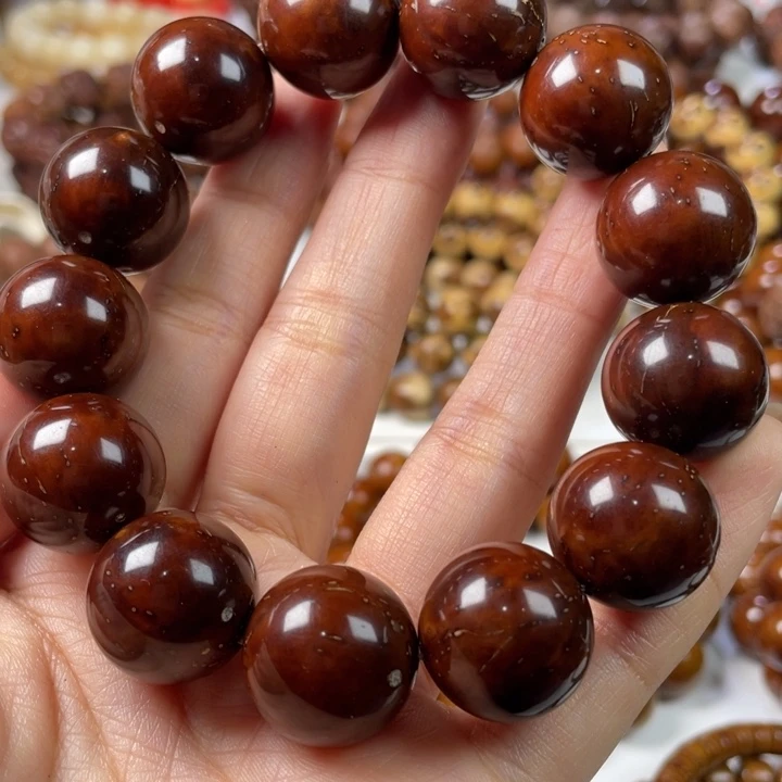 紫金鼠手串18尺寸练手瑕疵款（黄白斑）