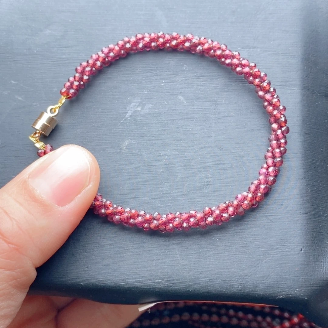 石榴石未镶嵌手链亏米，不退款，不退款