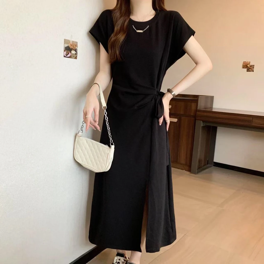 C93【专属】夏季休闲减龄收腰气质中长款连衣裙RS-LS25BL2071