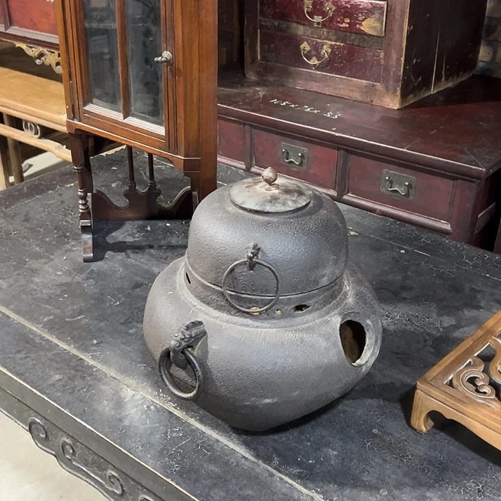 劁***匠老物件铸铁煮茶炉