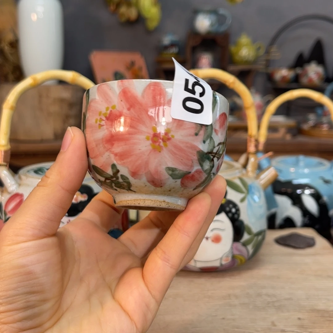 壶素浅陶瓷手工手绘