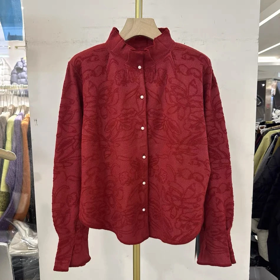 【渣渣严选全羊毛】WW313-1453设计师衬衣长袖百搭提花