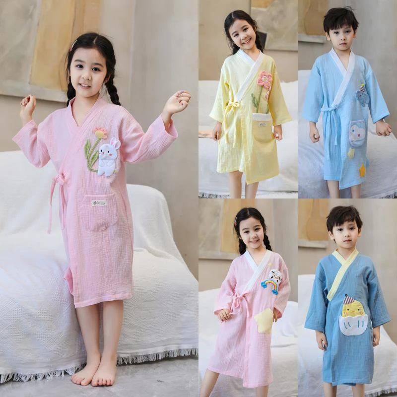 夏季儿童浴巾2025新款棉游泳棉纱布浴袍可穿吸水速干男孩女童
