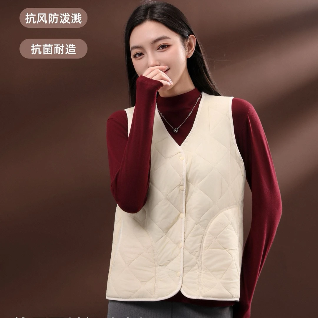 a6028轻暖亲肤绵羊毛马甲