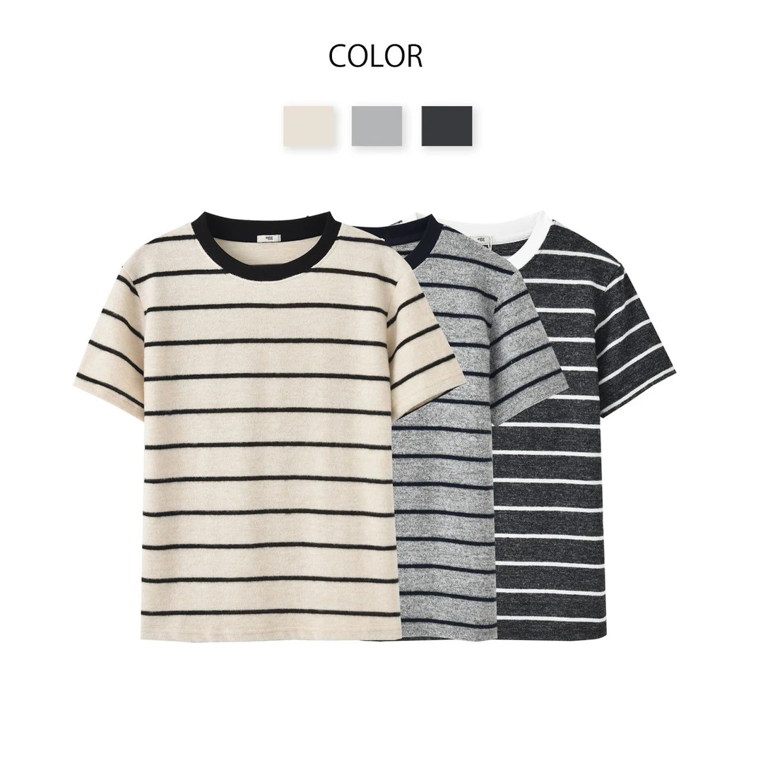 韩国鸡蛋家圆领百搭款春夏新款圆领短袖T恤