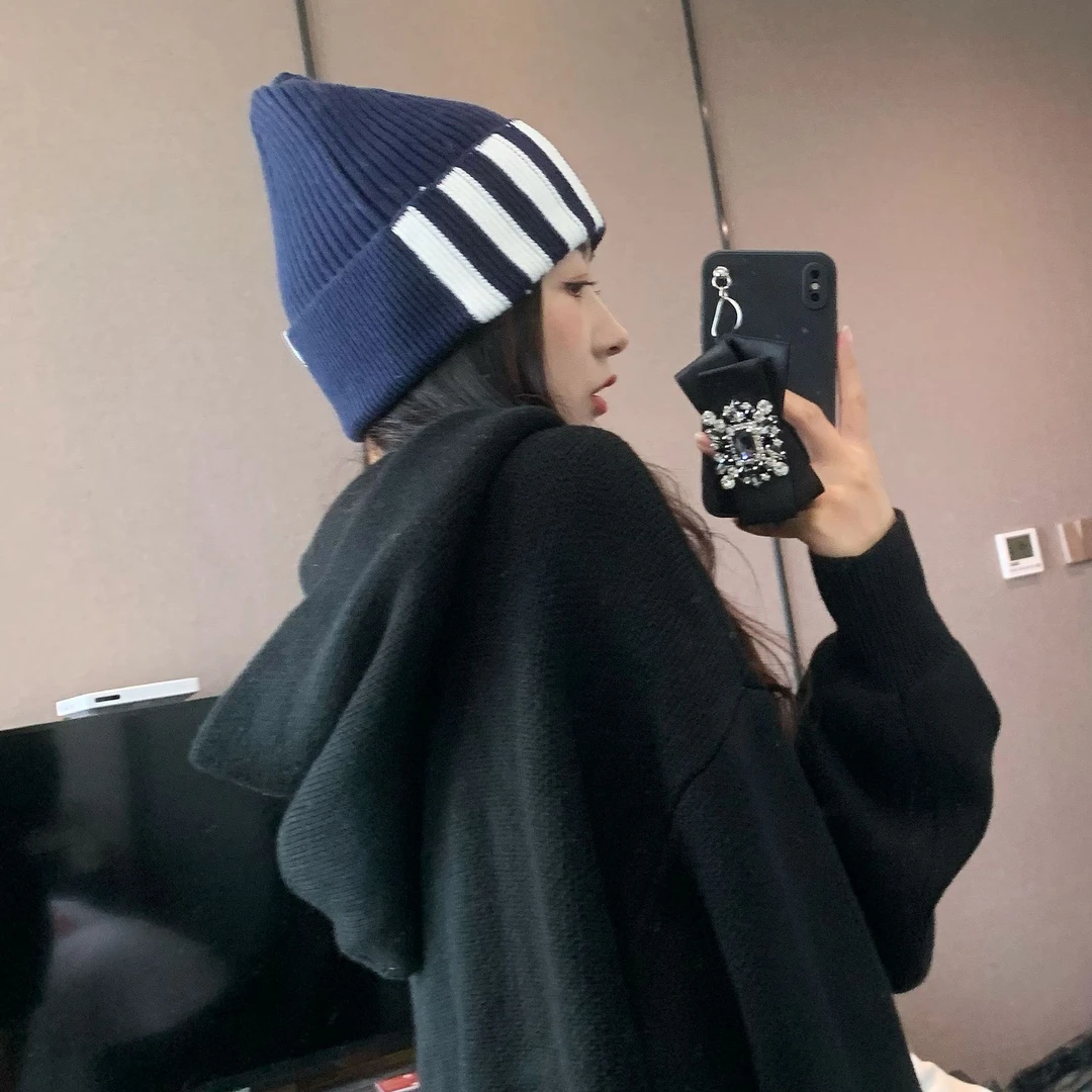四季通用THOM BRASSY 8265彩杠白杠帽四道杠男女同款毛线帽8237