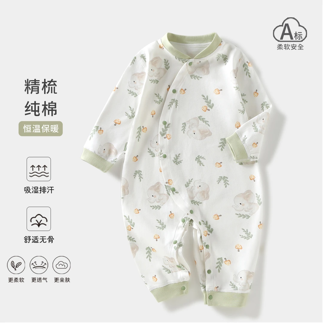 宝宝衣服A类纯棉无骨和尚服春满月哈衣婴儿爬爬服秋新生儿连体衣