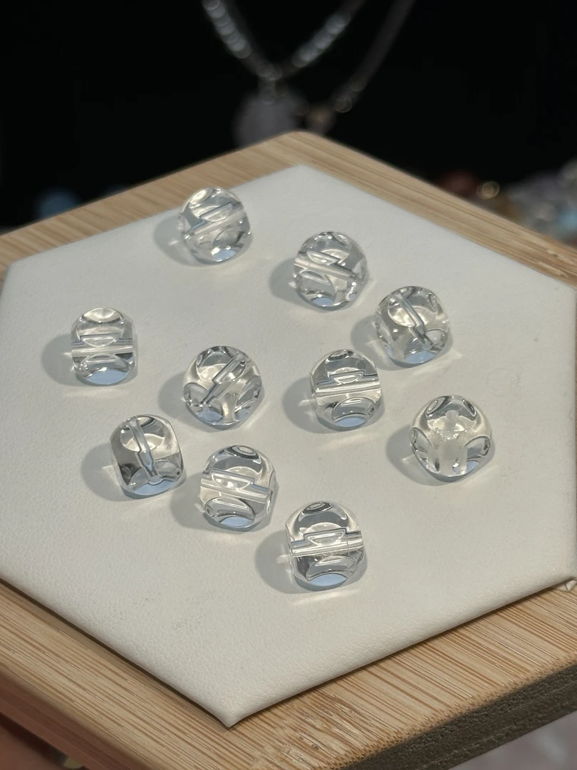 天然白水晶小方糖 意境棉diy手串配件隔珠 多样性发一