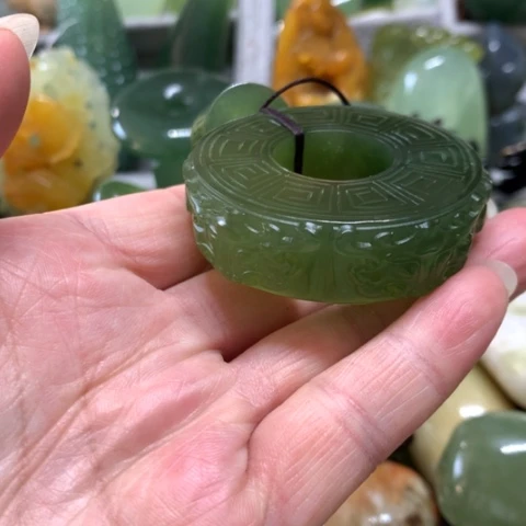 蛇纹石玉未镶嵌手把件