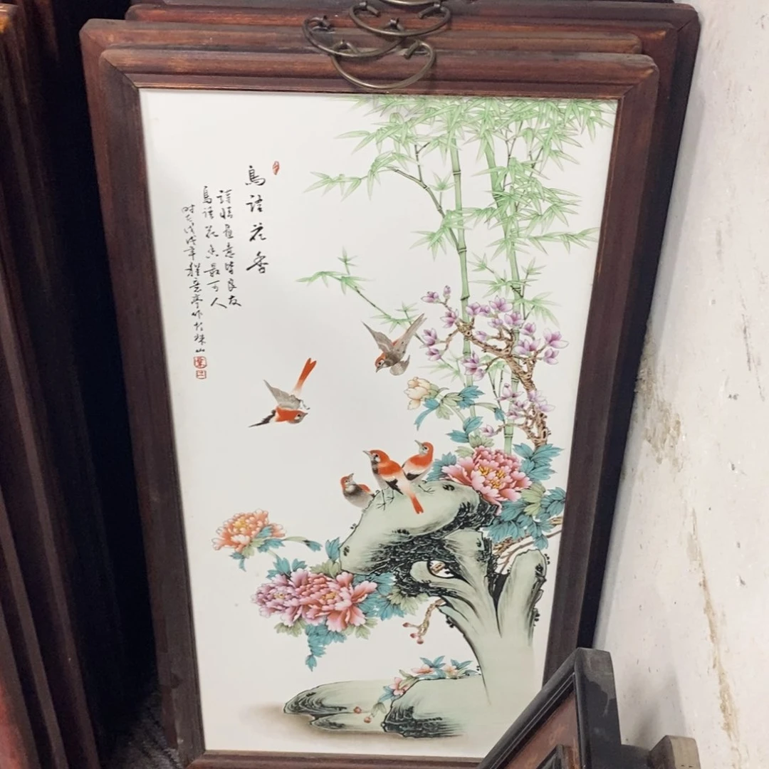 瓷片86*46*1景德镇瓷板画柴窑烧制