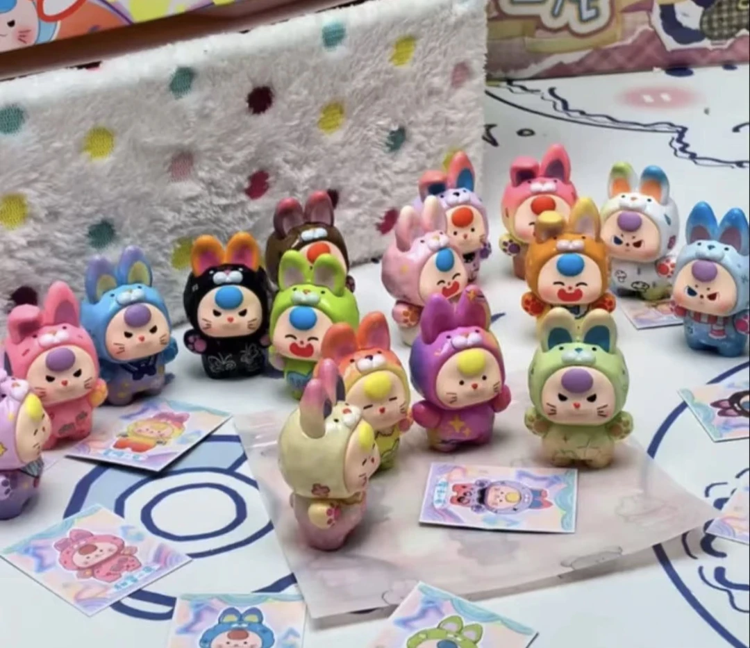 正品Baby three娃三岁多巴胺小兔萌粒盲盒带编码潮玩