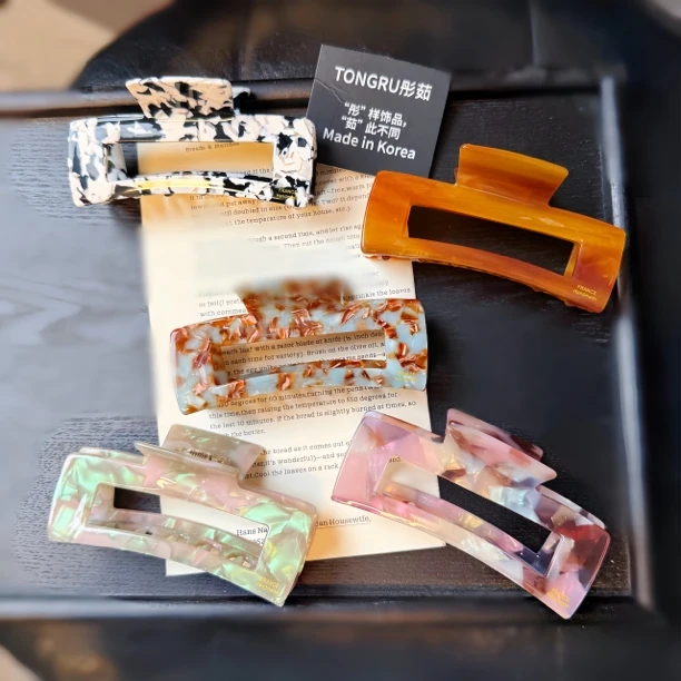 东大门韩国醋酸抓夹ins风盘头发抓夹气质简约网红醋酸大号慵懒风