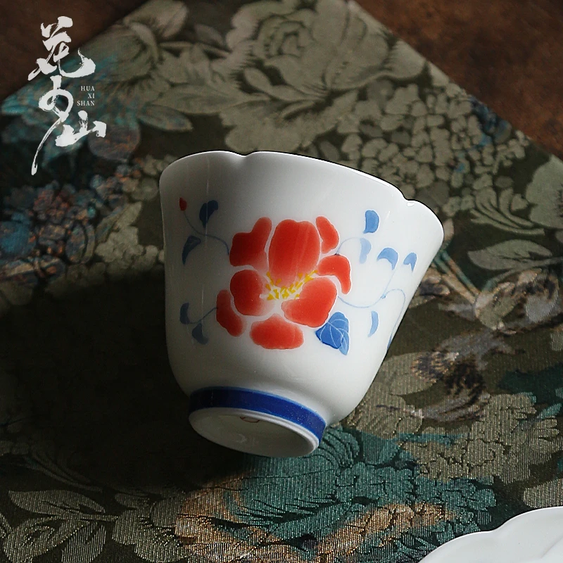 釉下青花手绘主人杯客杯创意陶瓷品茗杯喝茶杯客杯女性茶具小清新