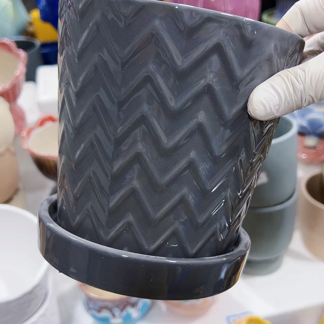 有孔外贸尾单陶瓷花盆凑单10米包邮