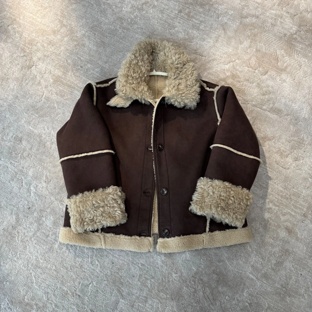 【大头韦韦】冬季麂皮绒羊羔毛宽松显瘦外套785273