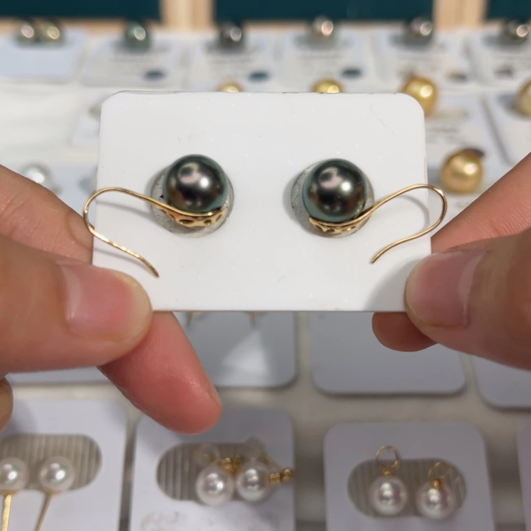 大溪地海水珍珠18K金镶嵌9-10mm