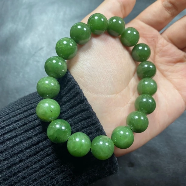 和田玉碧玉手串卡11大卡圆珠 多样性发其一