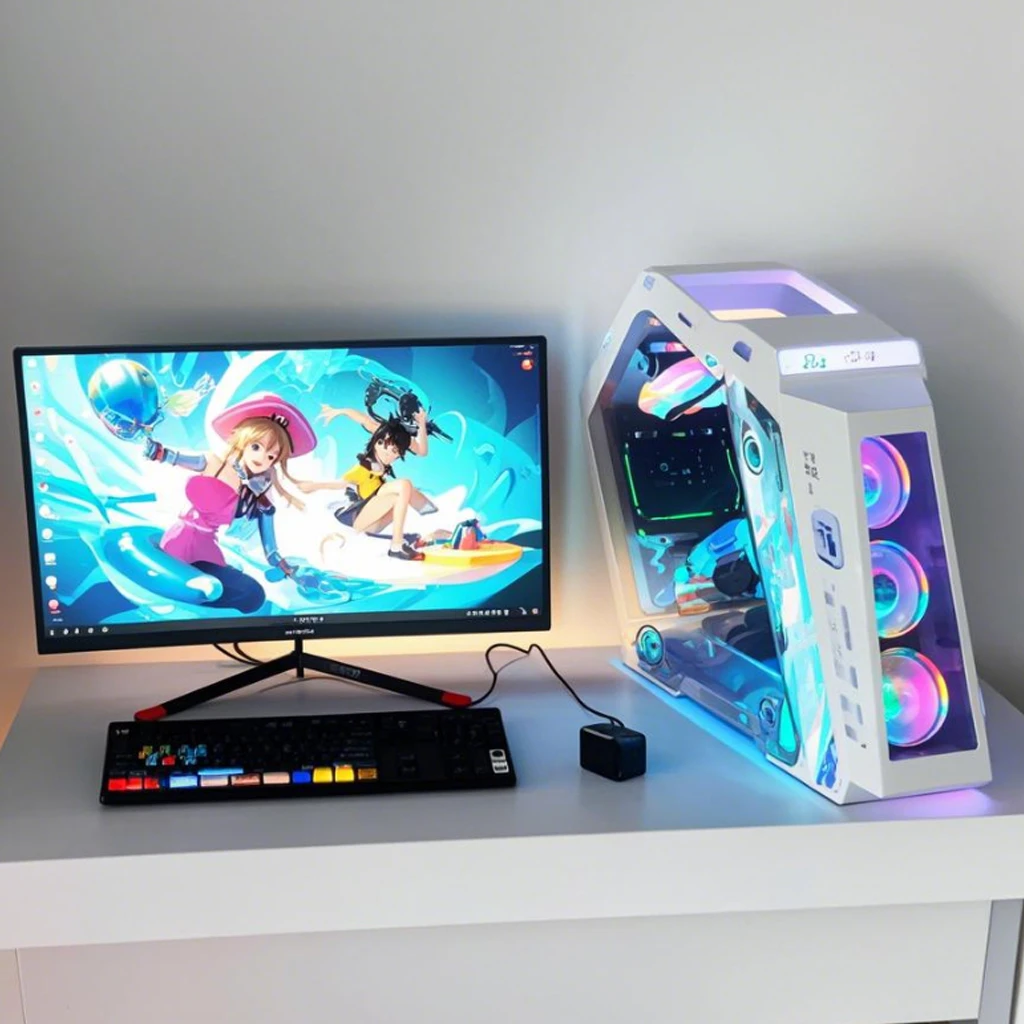 95新  32寸大屏台式二手组装电脑主机全套整独显网吧吃鸡游戏LOL