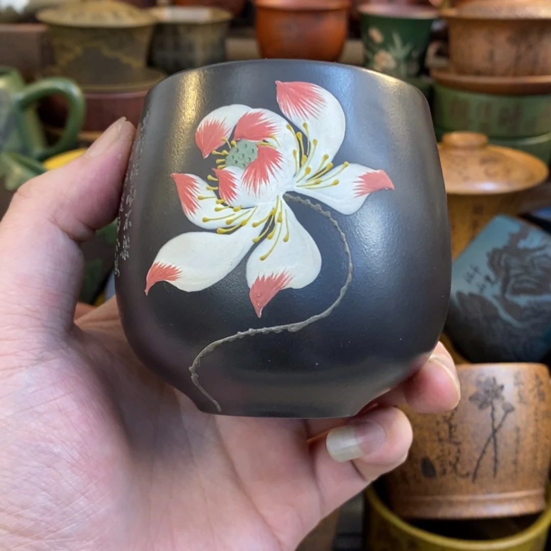 紫砂杯子宜兴全手工紫砂杯