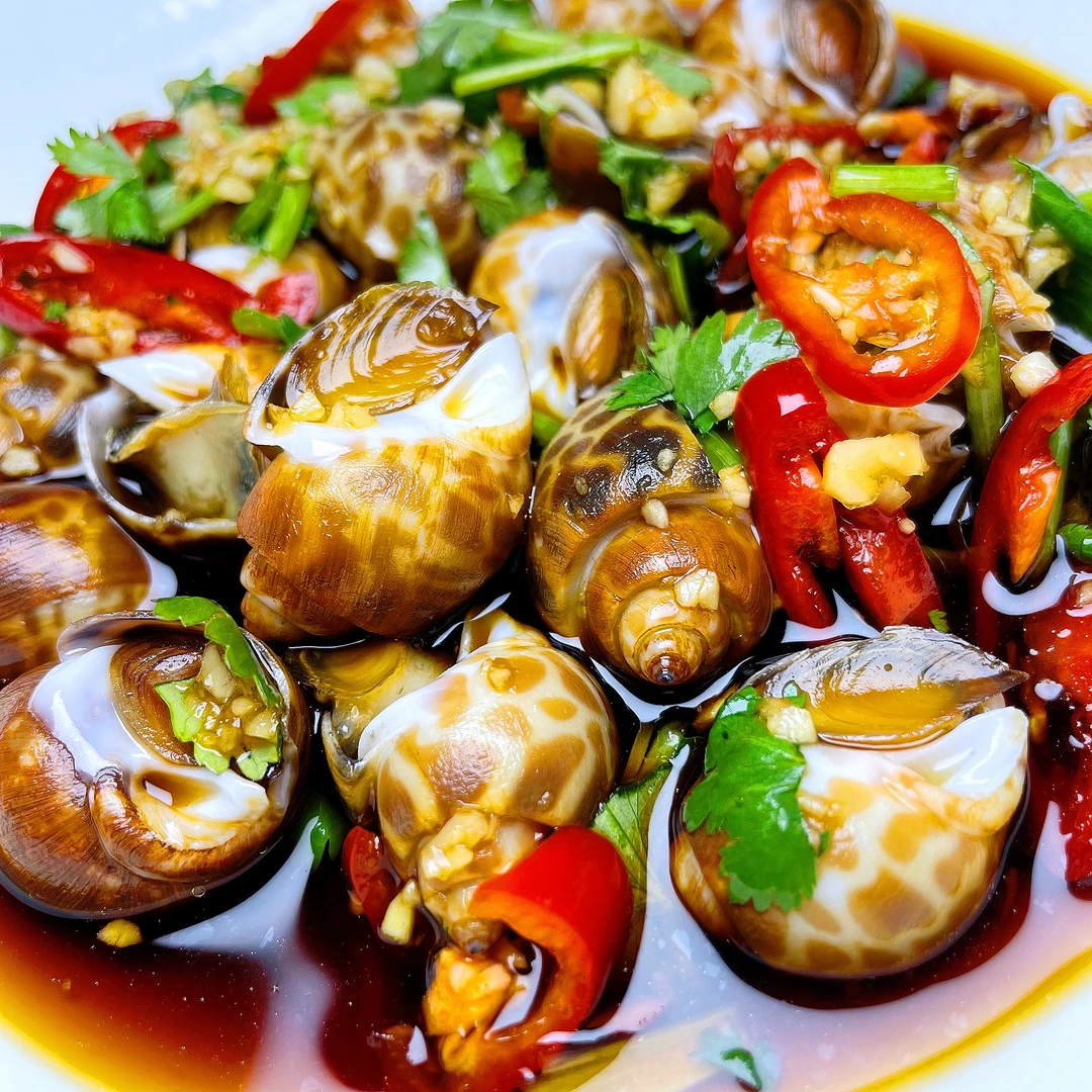 【尚顶鲜】潮汕生腌芥末花螺开盖即食手工制作肉质新鲜捞汁小海鲜