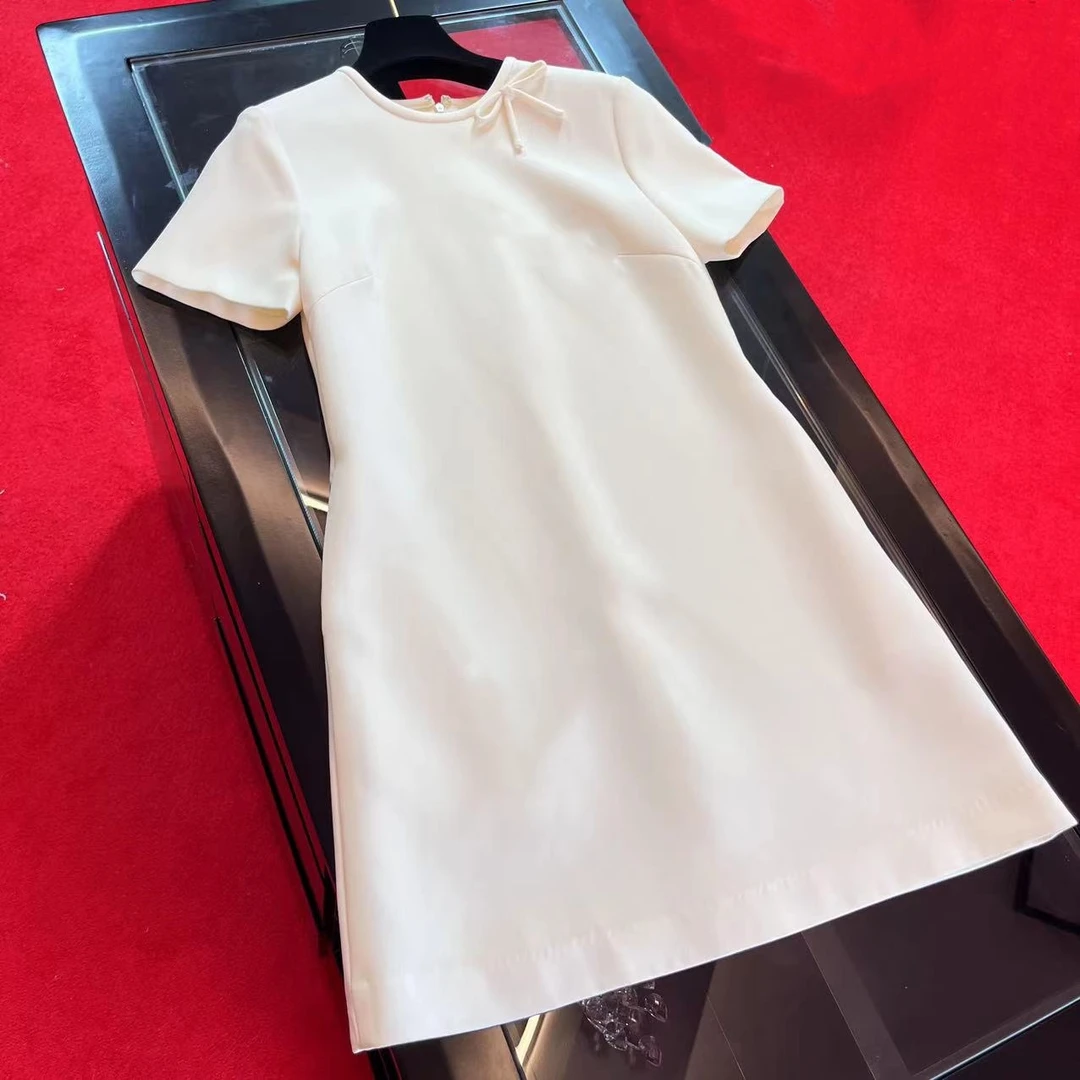 W1901--经典圆领短袖连衣裙--微收腰显瘦优雅款================
