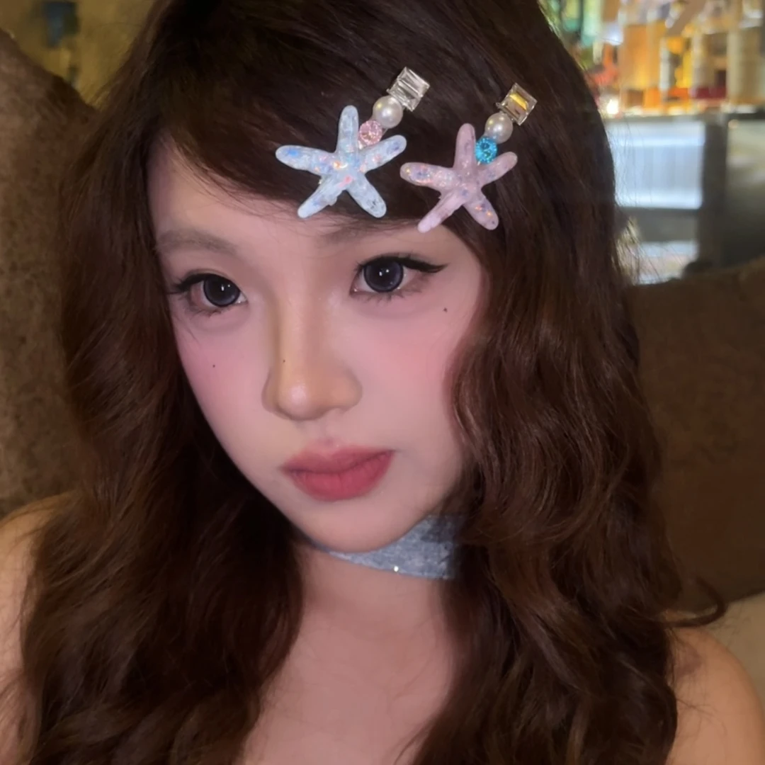清凉假日！甜美海星贝壳发夹！可爱碎发夹前额刘海夹边夹旅行发卡