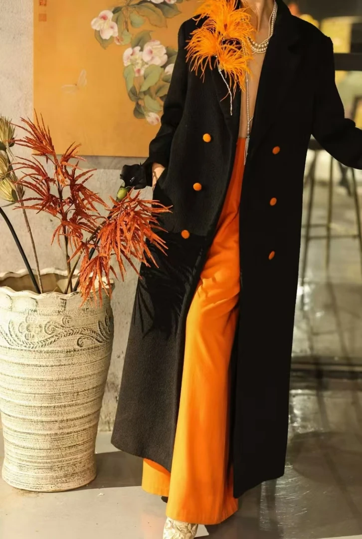 A001—A050黑色外套气质网红轻奢时尚百搭女士双面复古羊绒经典