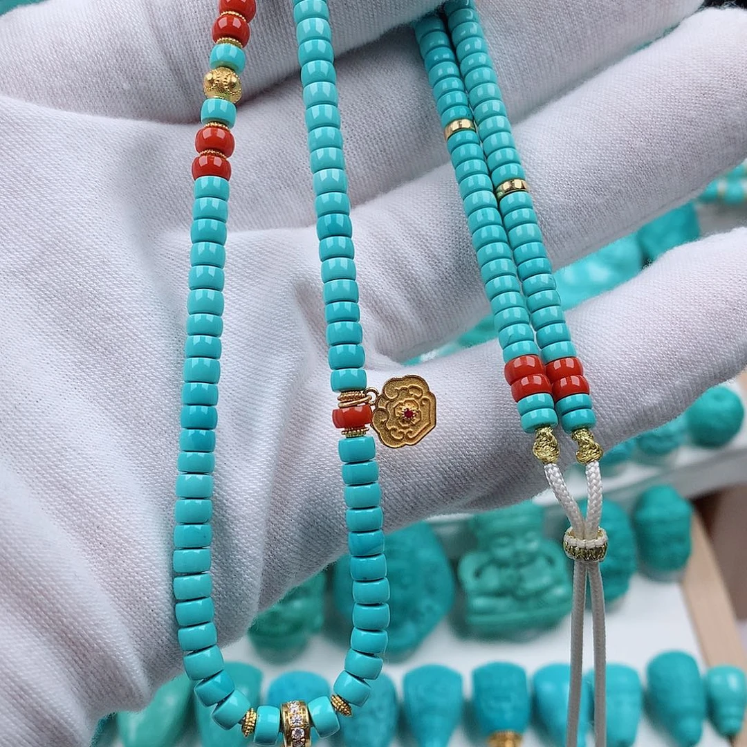 绿松石18K金镶嵌项链