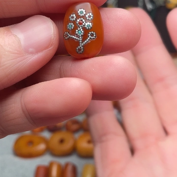 琥珀未镶嵌裸石西亚镶嵌扁桶13.2-18.2mm