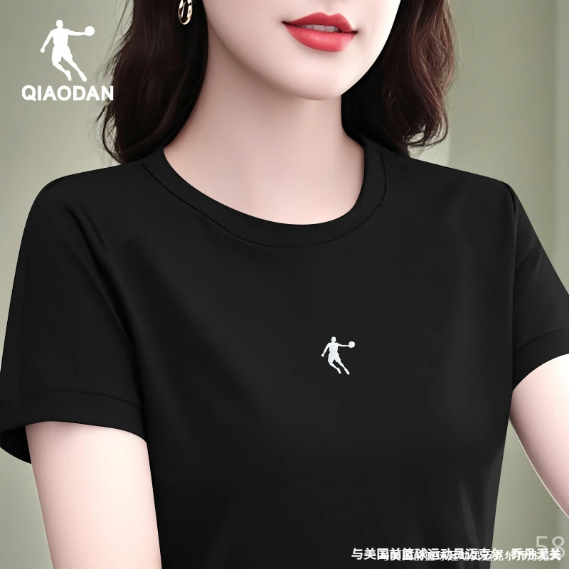 乔丹T恤女士短袖2025夏季新款妈妈宽松透气运动上衣棉半袖运动T恤