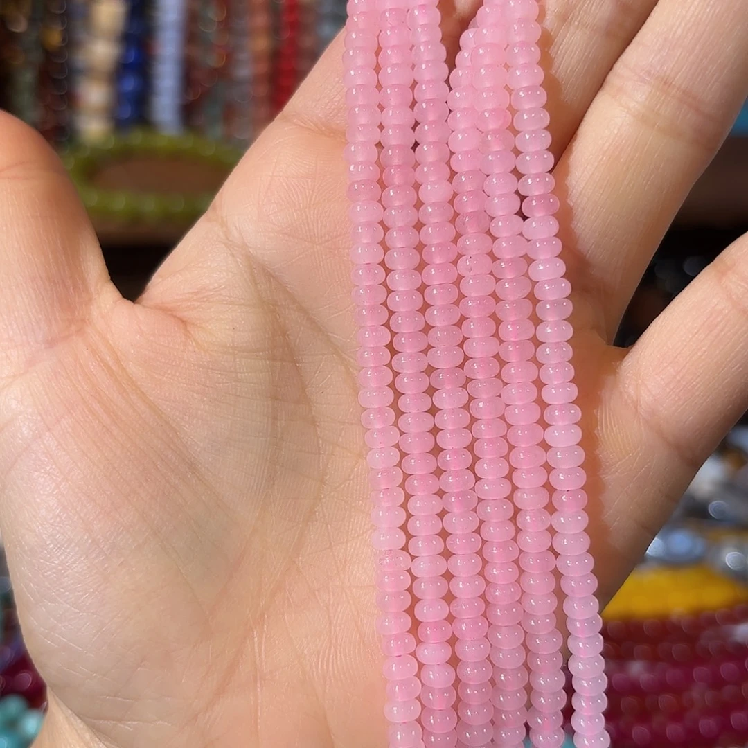 玛瑙/玉髓未镶嵌珠宝半成品粉水2-4一条