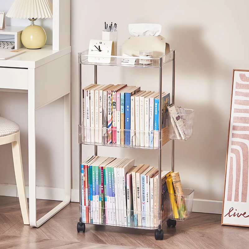 【升级书本挡板】亚克力移动桌边书架大间距书桌置物架多层收纳架