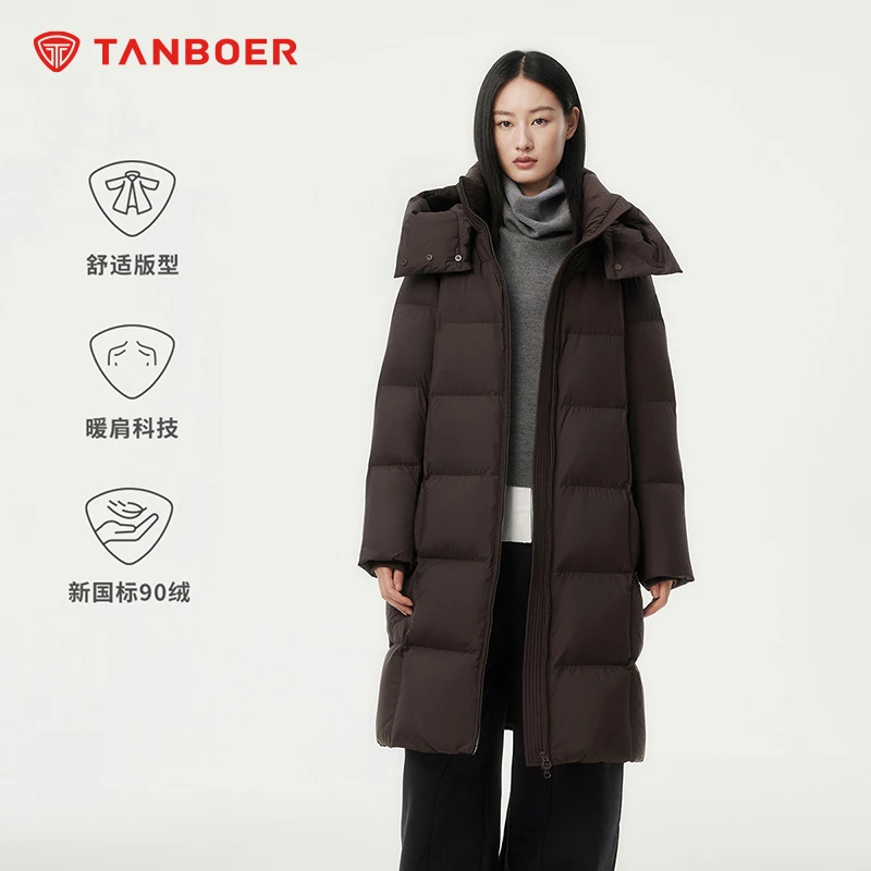 坦博尔2024新款女百搭流光风时尚鸭绒户外加厚保暖外套TBF530838Z