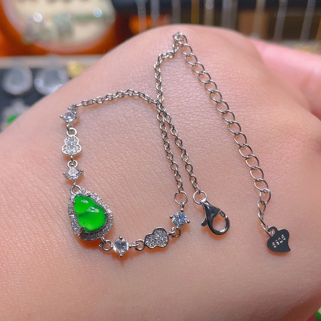 翡翠银S925镶嵌吊坠(不含链)