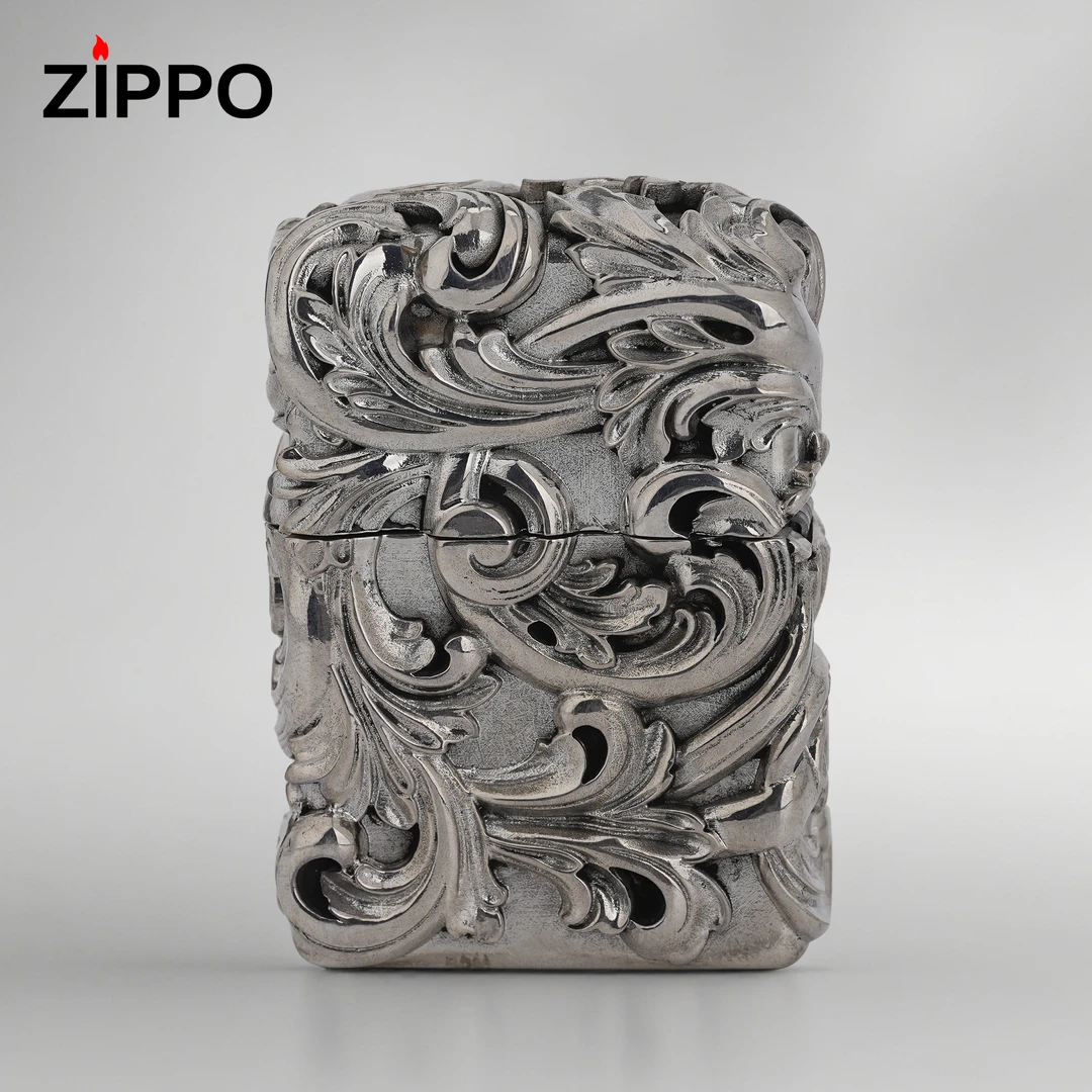 ZIPPO/之宝打火机S925银【至尊唐草】收藏盔甲原装正品煤油机DYJ1