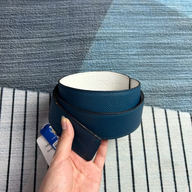 95新 Hermes/爱马仕 爱马仕蓝白拼色单腰带