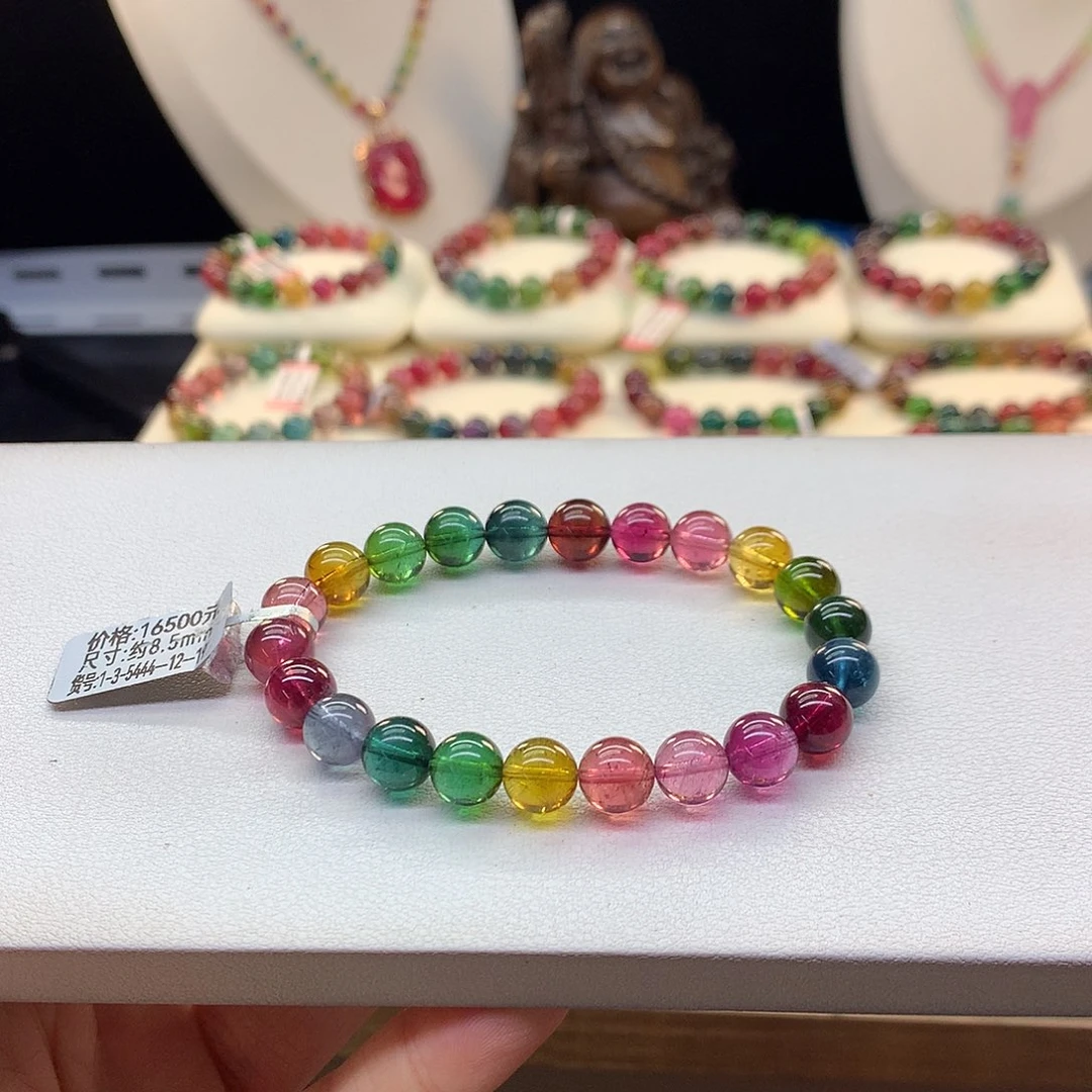 未镶嵌碧玺手串8.5/彩虹。