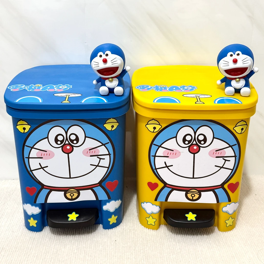新款哆啦A梦垃圾桶卡通高颜值可爱创意家用儿童卧室大容量脚踏式