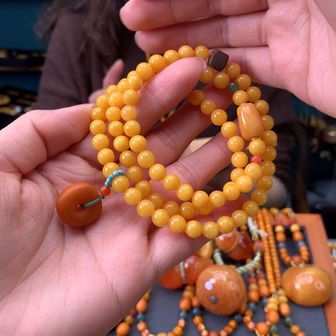 蜜蜡未镶嵌手串天然