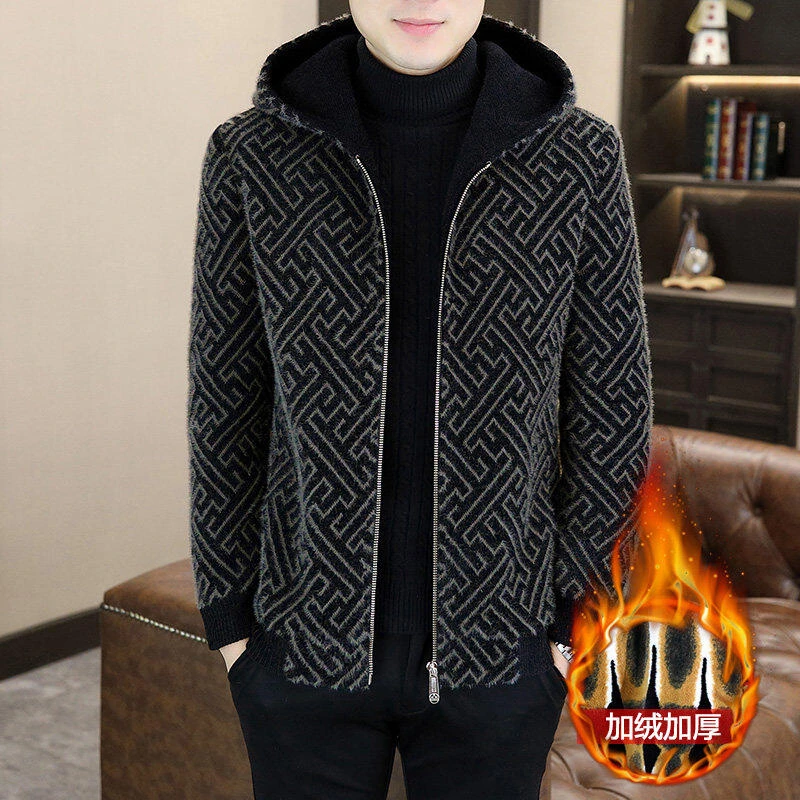 男士休闲大衣短款连帽夹克呢子外套上衣加厚保暖韩版潮流毛呢