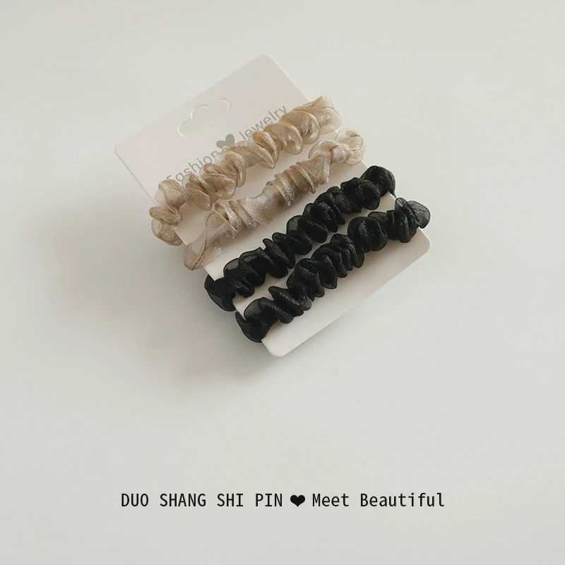 4条装欧根纱新款小肠圈发圈女简约ins气质扎头发头绳马尾皮筋发饰