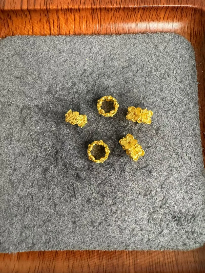 足金999 古法工艺小花桶珠跑环