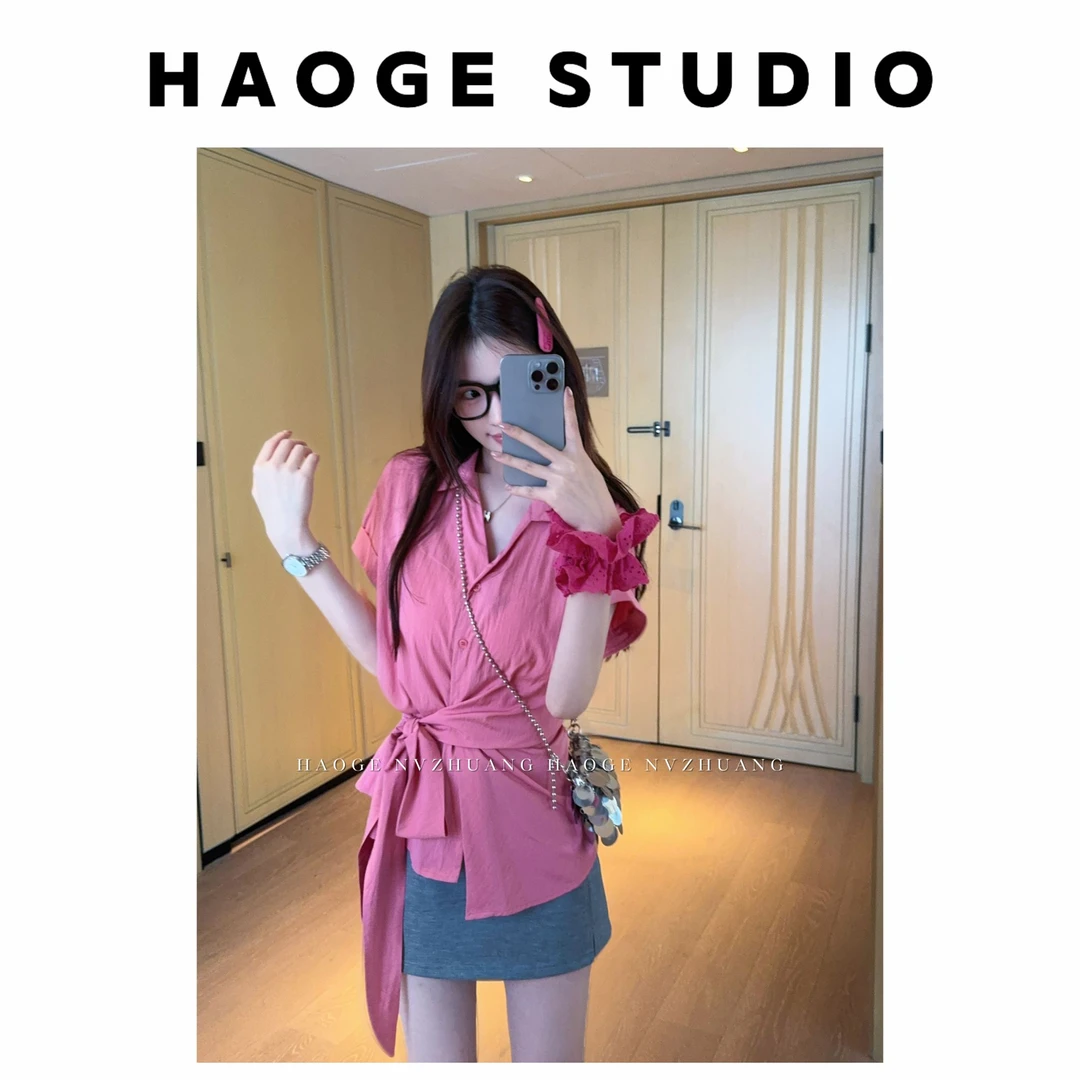 浩哥严选●绑带衬衫预HGX5SY1998A设计感显白夏季通勤日常款小众版