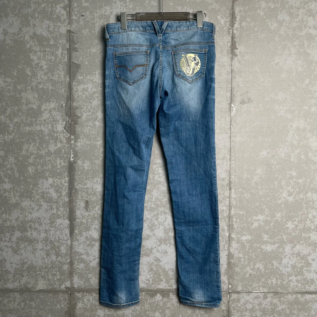未使用 VERSACE/范思哲 27*1/主线美杜莎刺绣牛仔裤/12959/JP