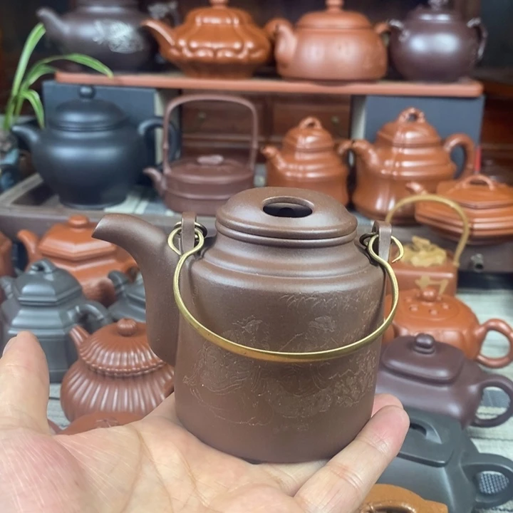 紫砂茶壶牛盖洋桶220-320cc原矿老紫泥特价