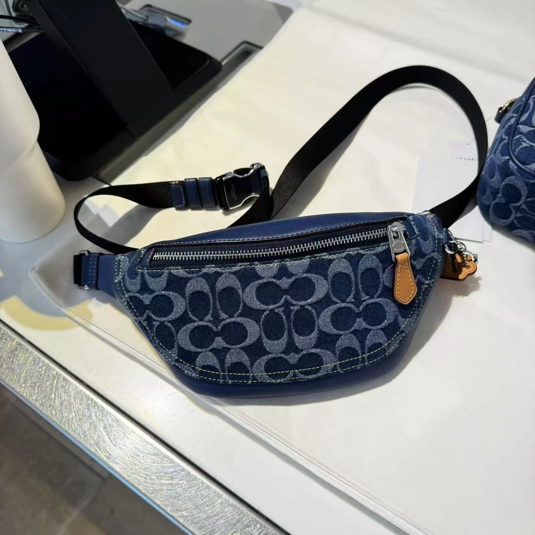 COACH/蔻驰奥莱经典老花香布雷腰包胸包21x10x6cm休闲百搭