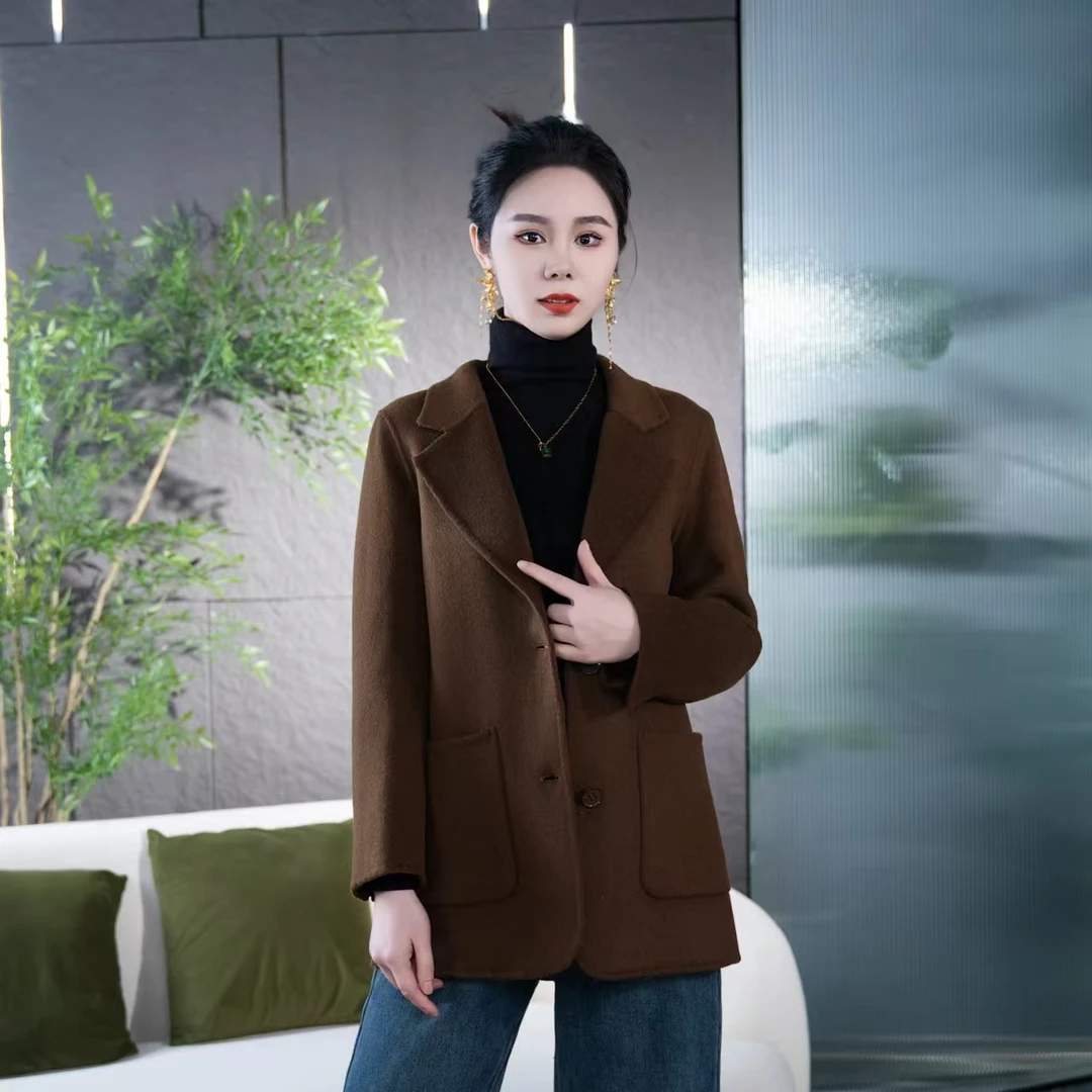 【丽爷】23002咖色毛呢外套