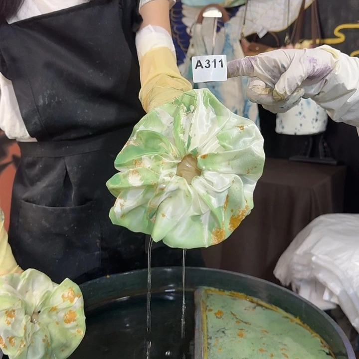 311桂花落圆饼发圈手作