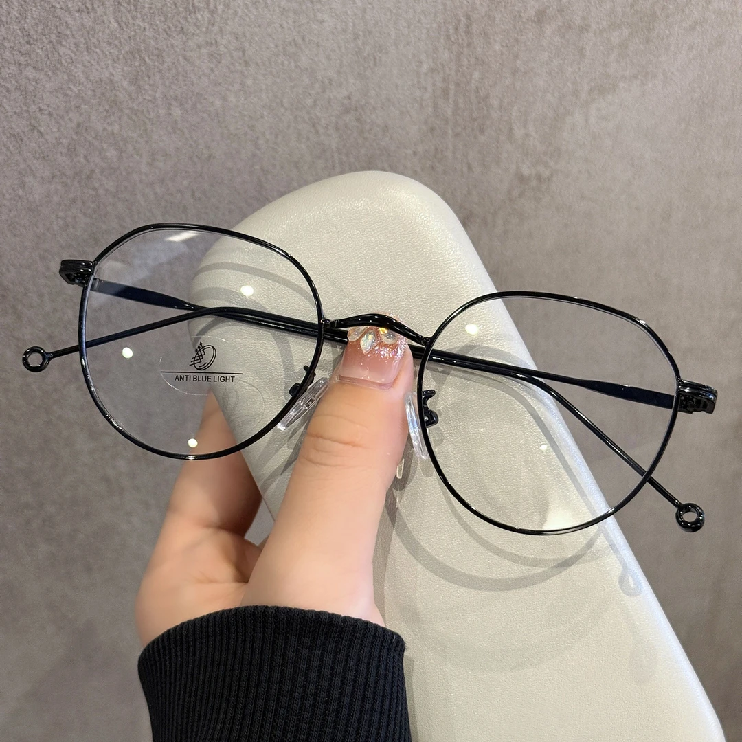 2025超轻复古金丝素颜近视眼镜女可配度数散光镜片防蓝光眼睛架男