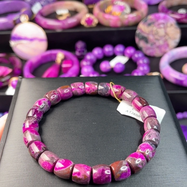 苏纪石（舒俱来）手链未镶嵌凝胶果酱红直切手串